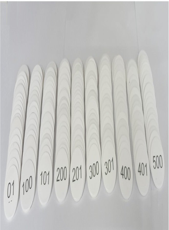 MOREL Embossed 1 to 500 Numerical Plastic Round Shape Token Coin(31MM) USE for Shop, Board Games, Stores, House, School ETC.(White Color), Lifetime GARANTY of Printing - Image 1